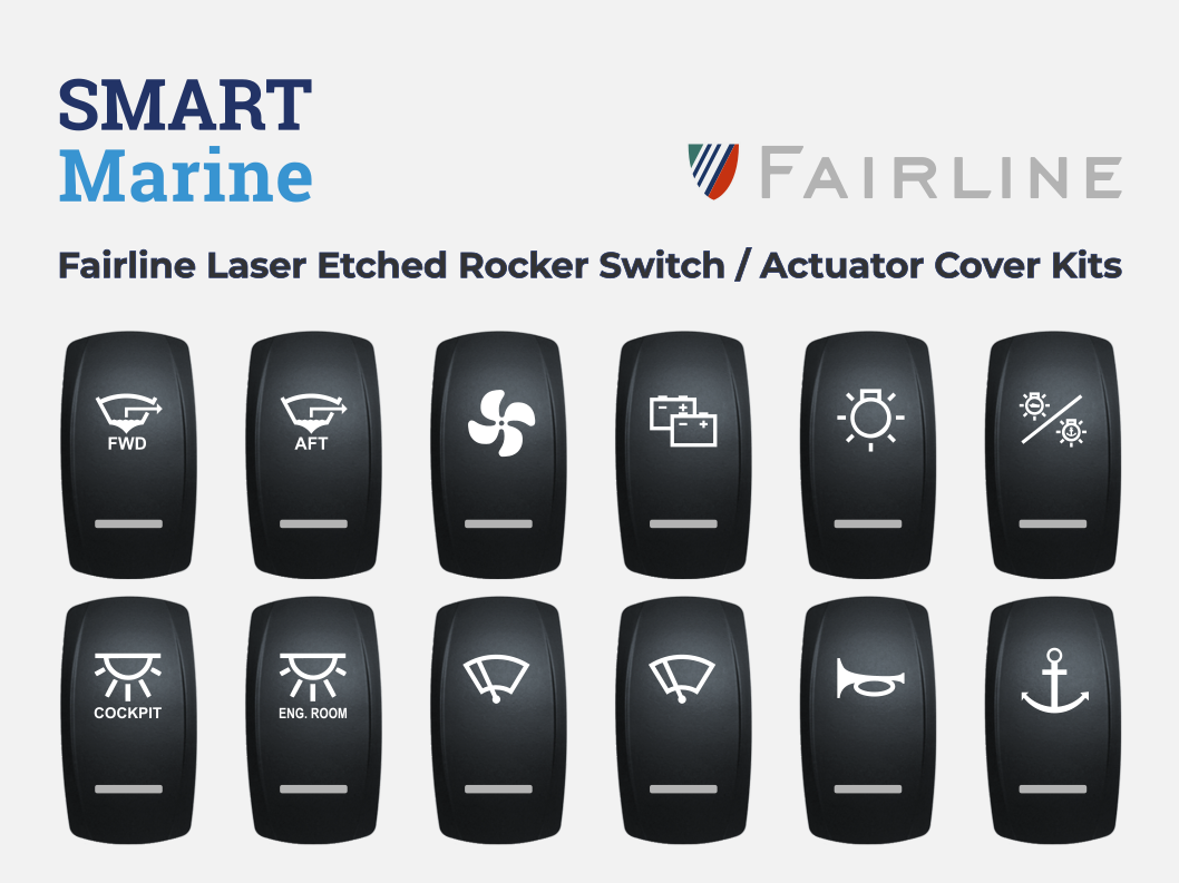 Fairline Rocker Switch Actuator / Cover Kit (Laser Etched)